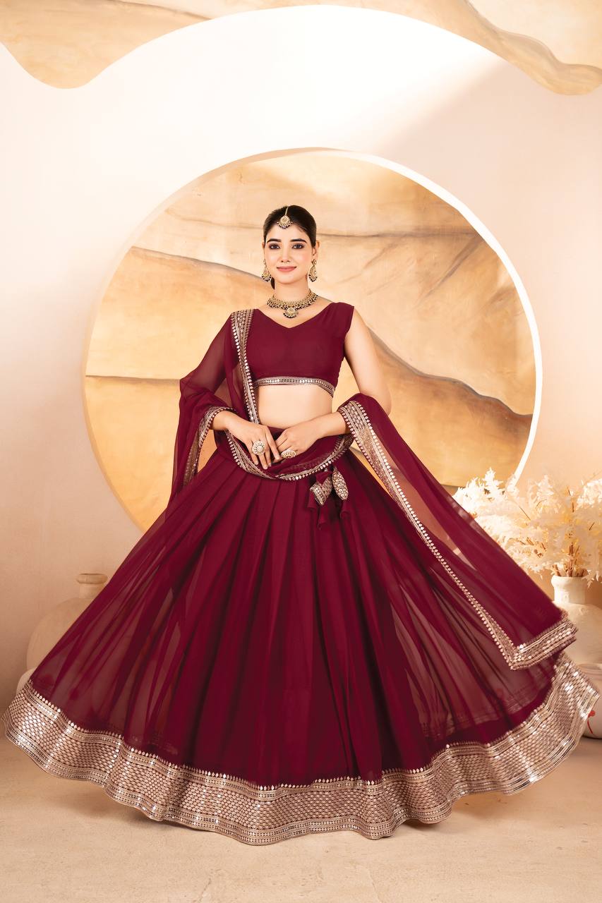 Party Wear Designer Lehenga Choli With Embroidered Work
