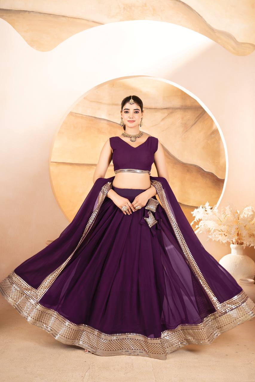 Party Wear Designer Lehenga Choli With Embroidered Work