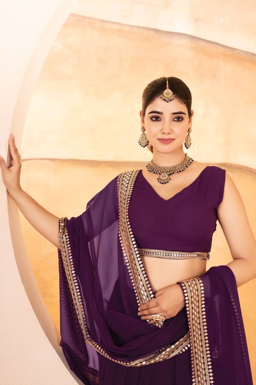 Party Wear Designer Lehenga Choli With Embroidered Work