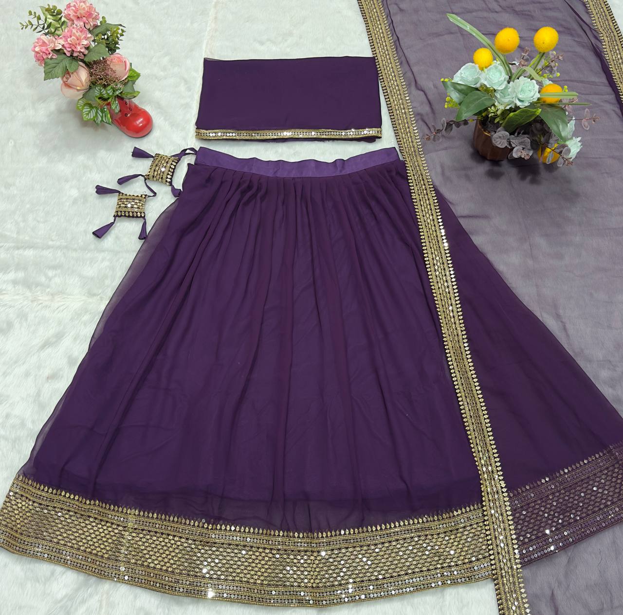 Party Wear Designer Lehenga Choli With Embroidered Work