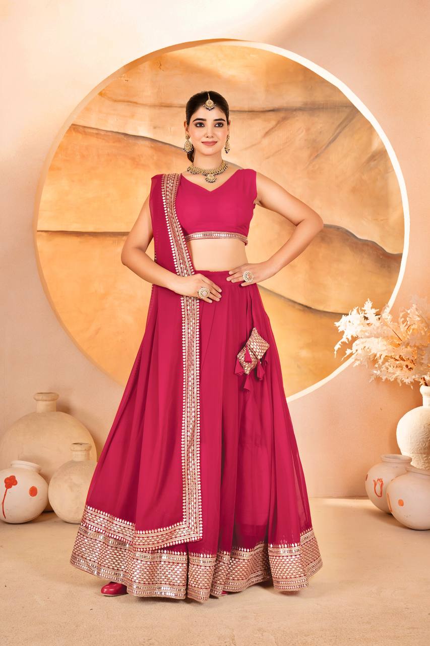 Party Wear Designer Lehenga Choli With Embroidered Work