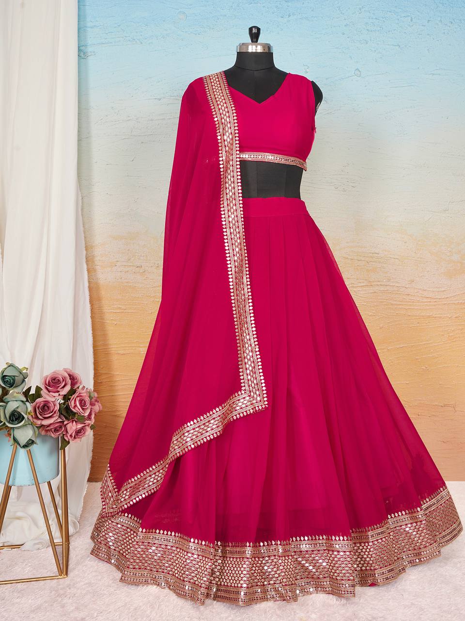 Party Wear Designer Lehenga Choli With Embroidered Work