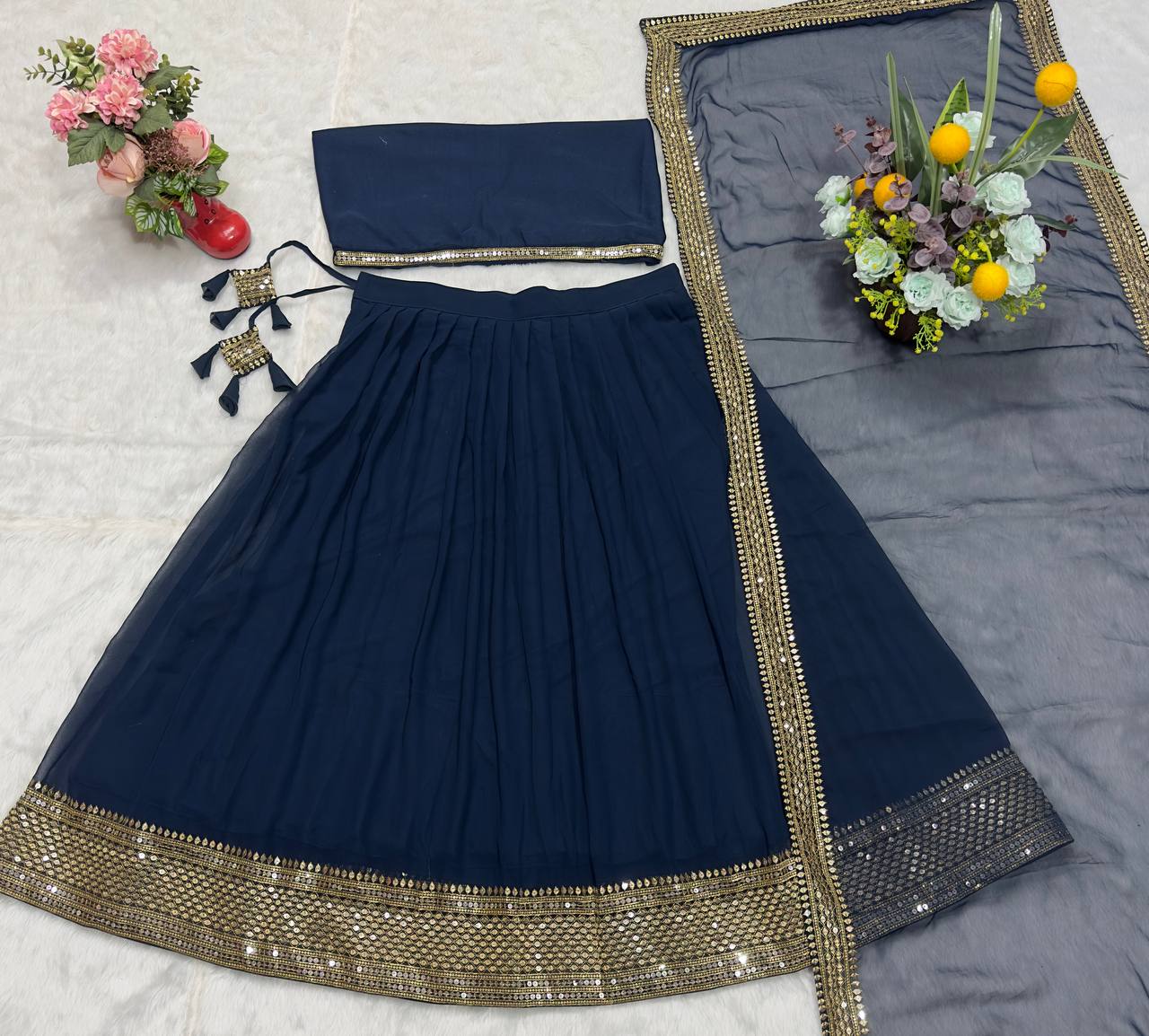 Party Wear Designer Lehenga Choli With Embroidered Work