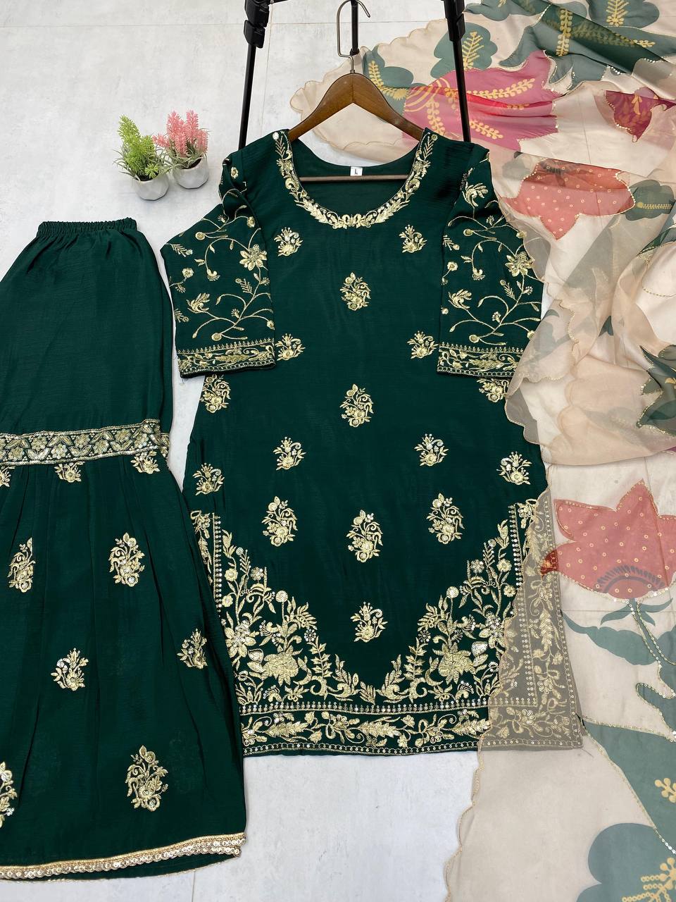 Party Wear Designer Top Bottom And Beautiful Dupatta