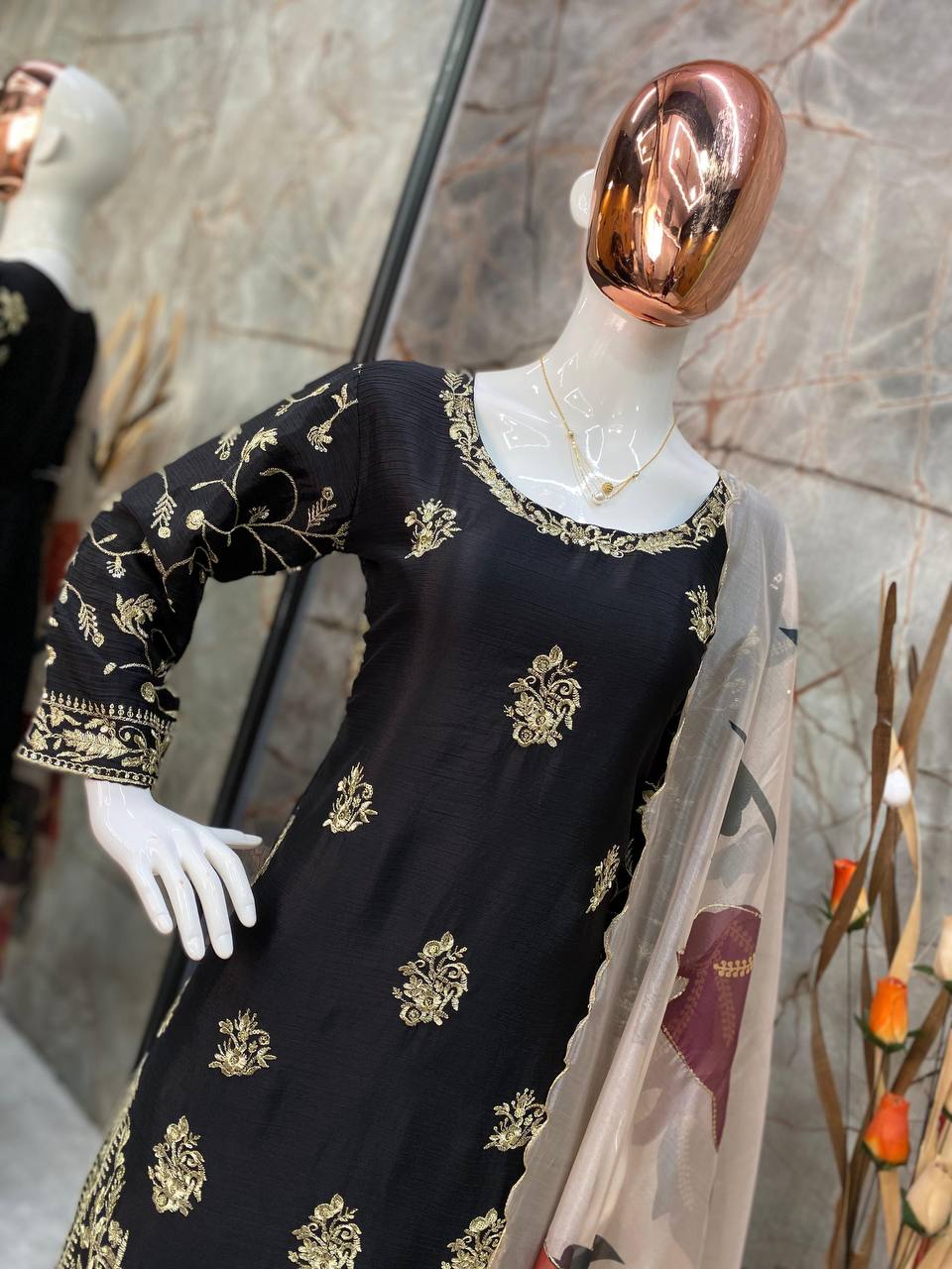 Party Wear Designer Top Bottom And Beautiful Dupatta