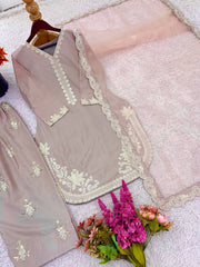 Designer Top-Bottom And Dupatta With Embroidery Sequence Work