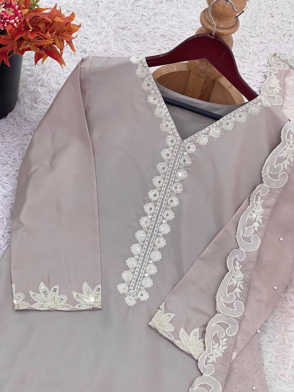 Designer Top-Bottom And Dupatta With Embroidery Sequence Work