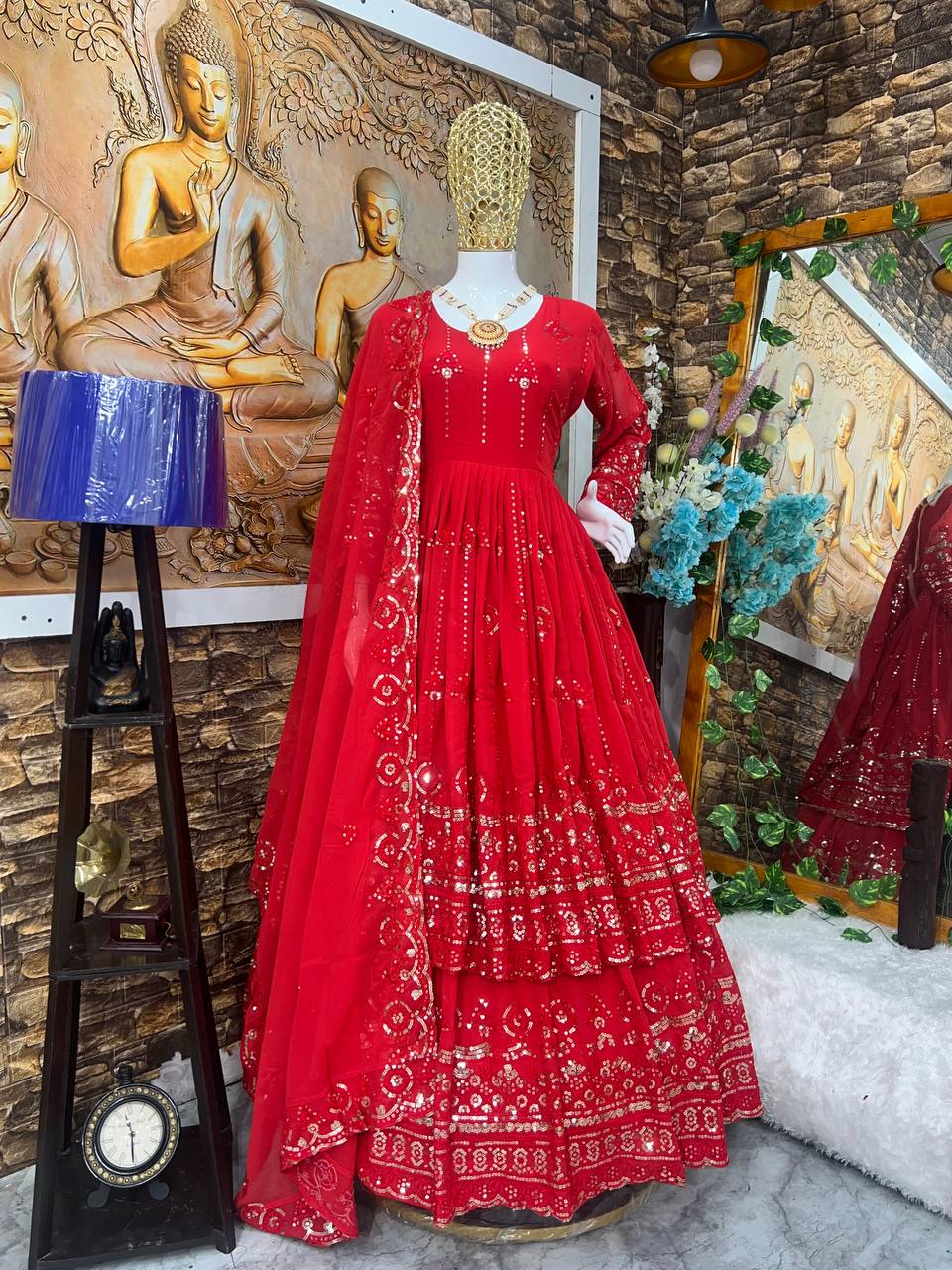 Party Wear Beautiful Gown And Lehenga With Dupatta