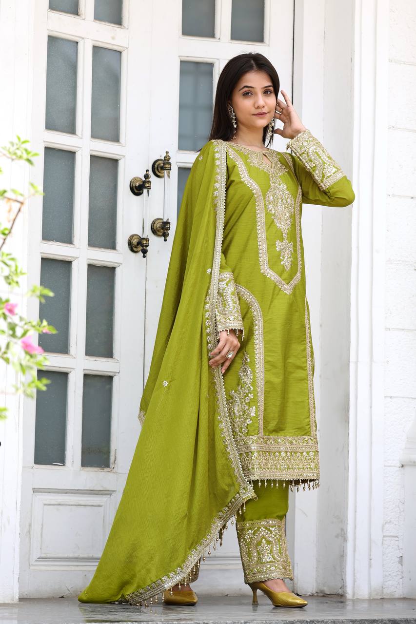 Designer Party Wear Look Top Plazzo & Beautiful Dupatta