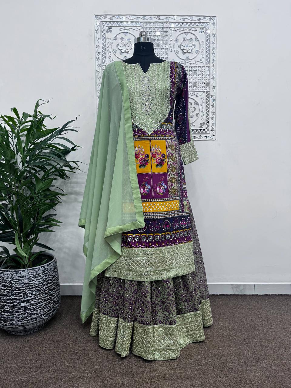 Party Wear Suit Set With Heavy Embroidery Sequence Work