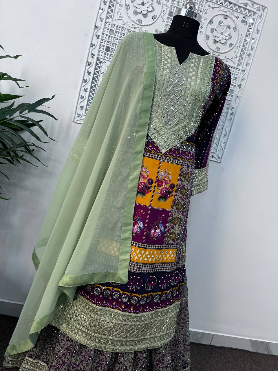 Party Wear Suit Set With Heavy Embroidery Sequence Work