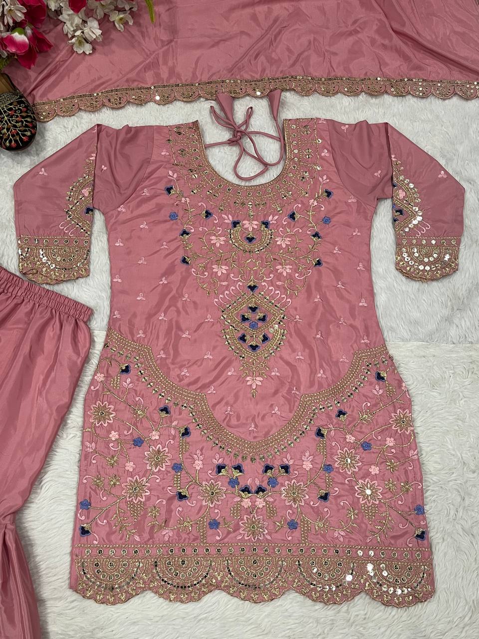 Designer Party Wear Look Top , Sharara Plazzo And Dupatta