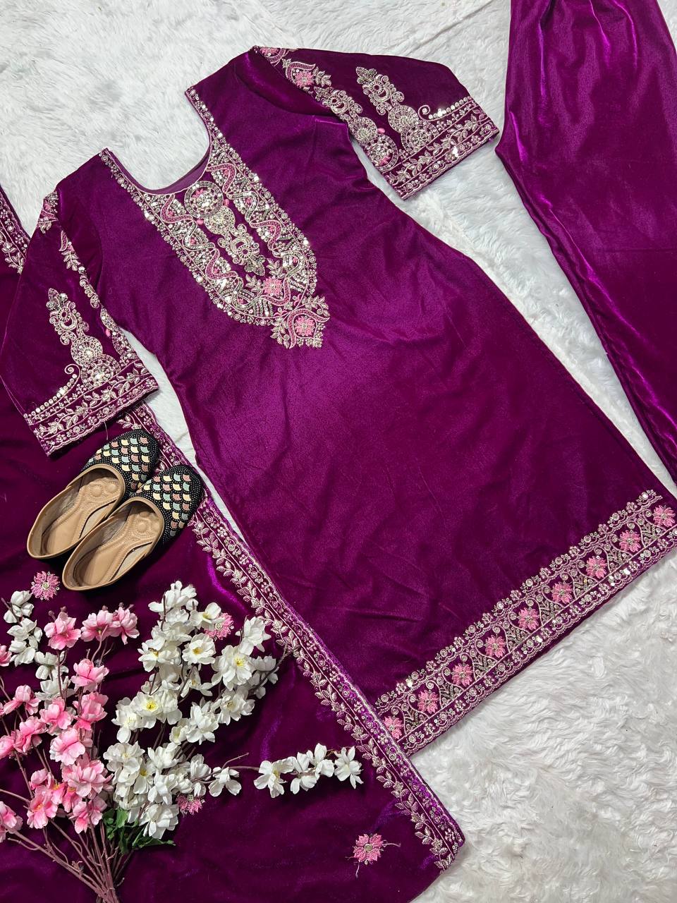 Party Wear Designer Top And Pent With Dupatta