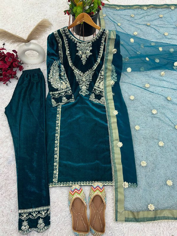 Designer Party Wear Look Top-Dupatta and Fully Stitched Bottom
