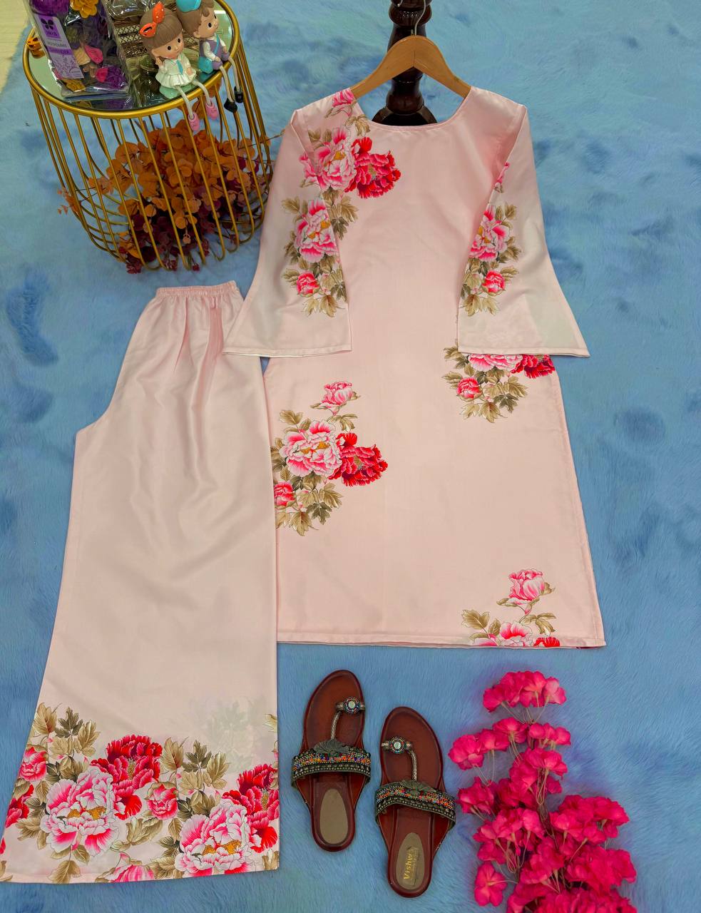 Designer Party Wear  Co-ords Set  With Digital Print