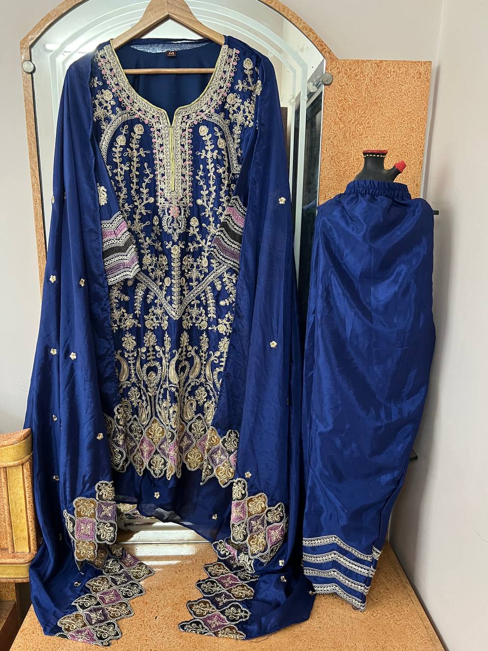 Party Wear Beautiful Top-Bottom And Dupatta With Embroidery Work