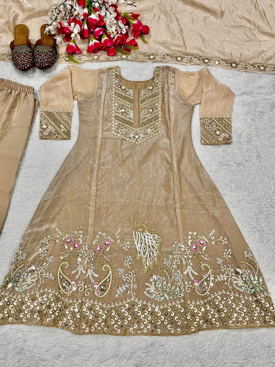 Party Wear Suit Set With Heavy Embroidery Sequence Work