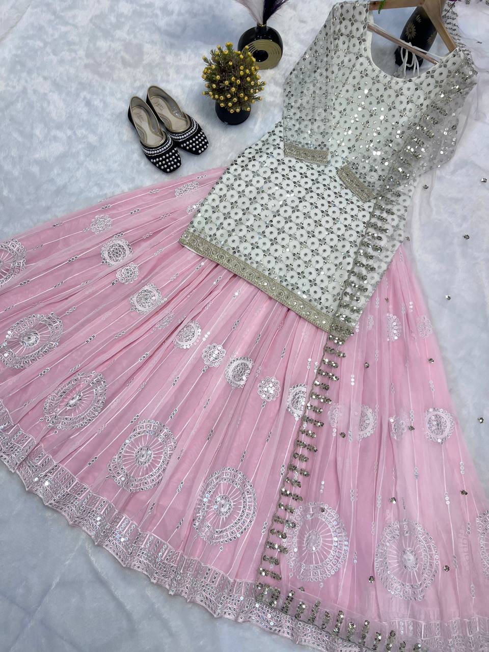 Party Wear Beautiful Top-Lehenga With Fancy Dupatta