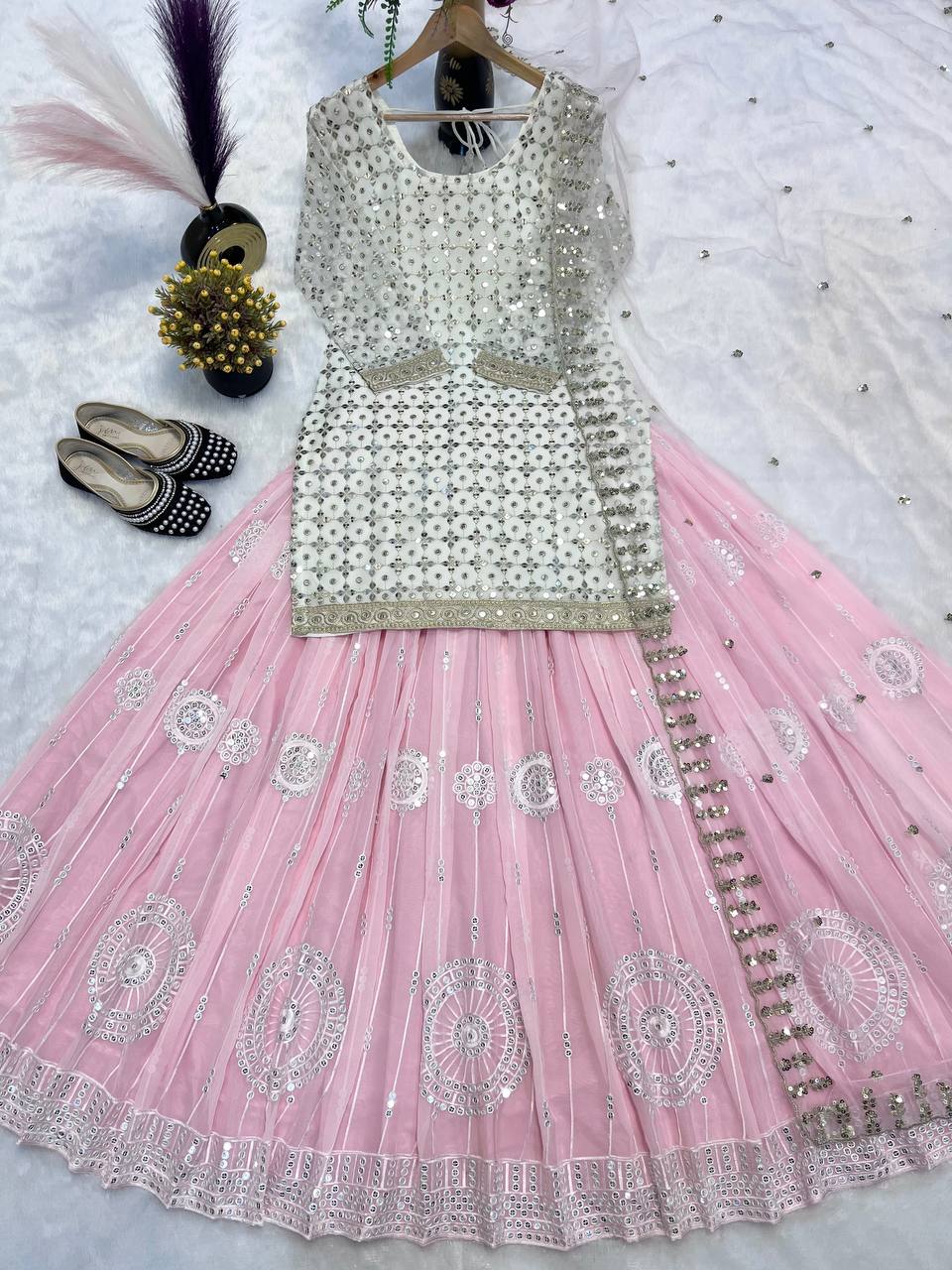 Party Wear Beautiful Top-Lehenga With Fancy Dupatta