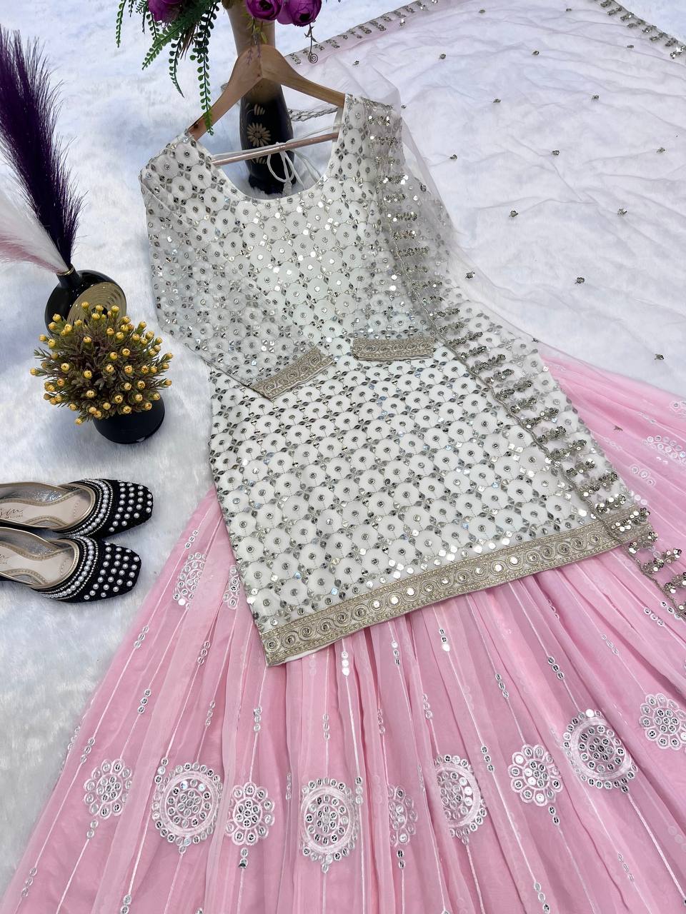 Party Wear Beautiful Top-Lehenga With Fancy Dupatta