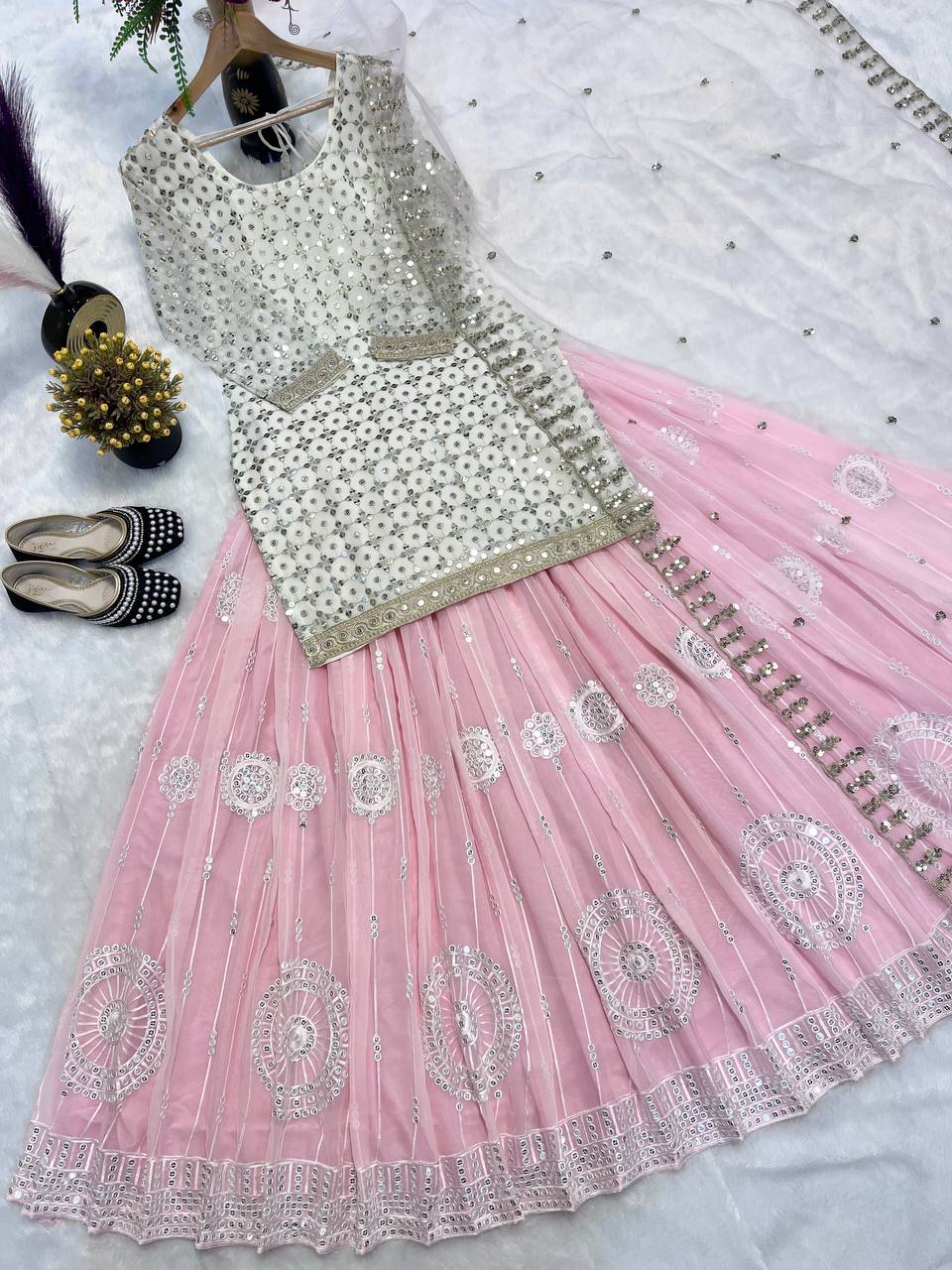 Party Wear Beautiful Top-Lehenga With Fancy Dupatta