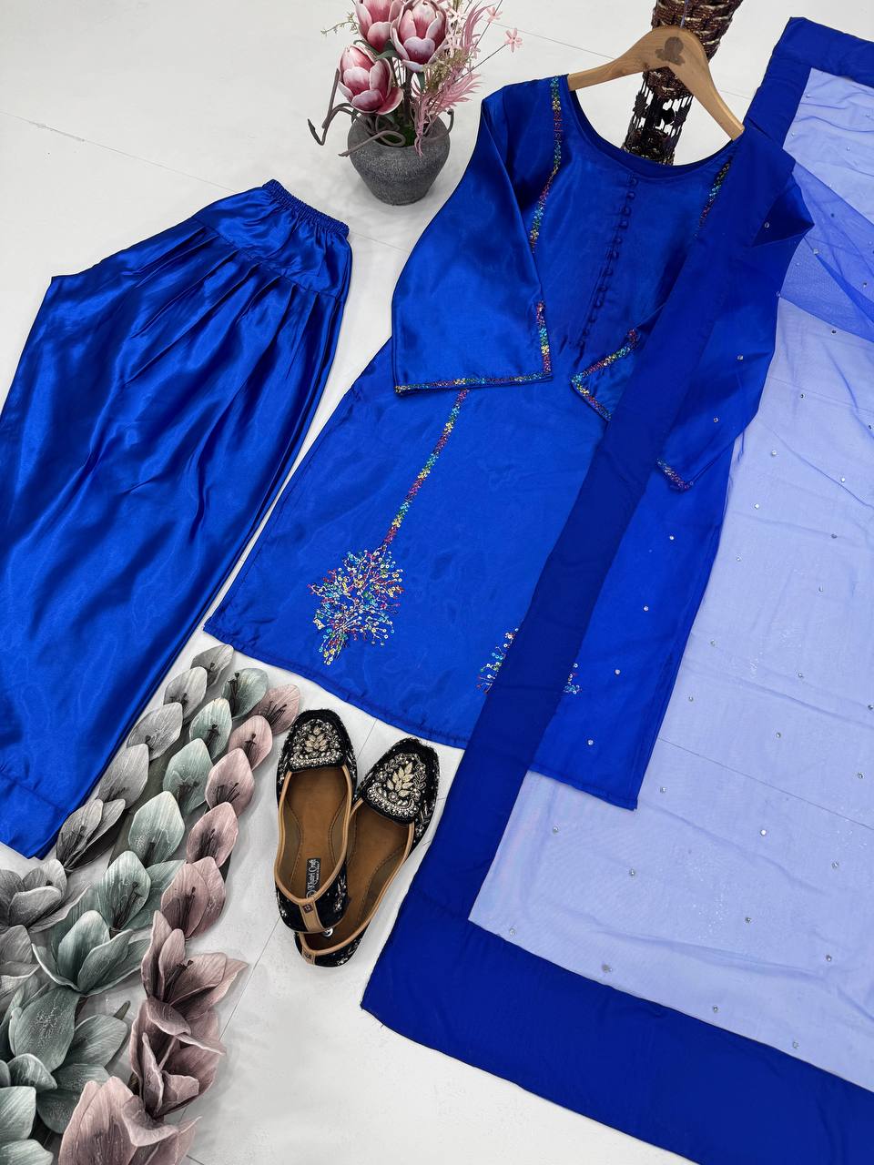 Designer Party Wear Top-Bottom And Beautiful Dupatta