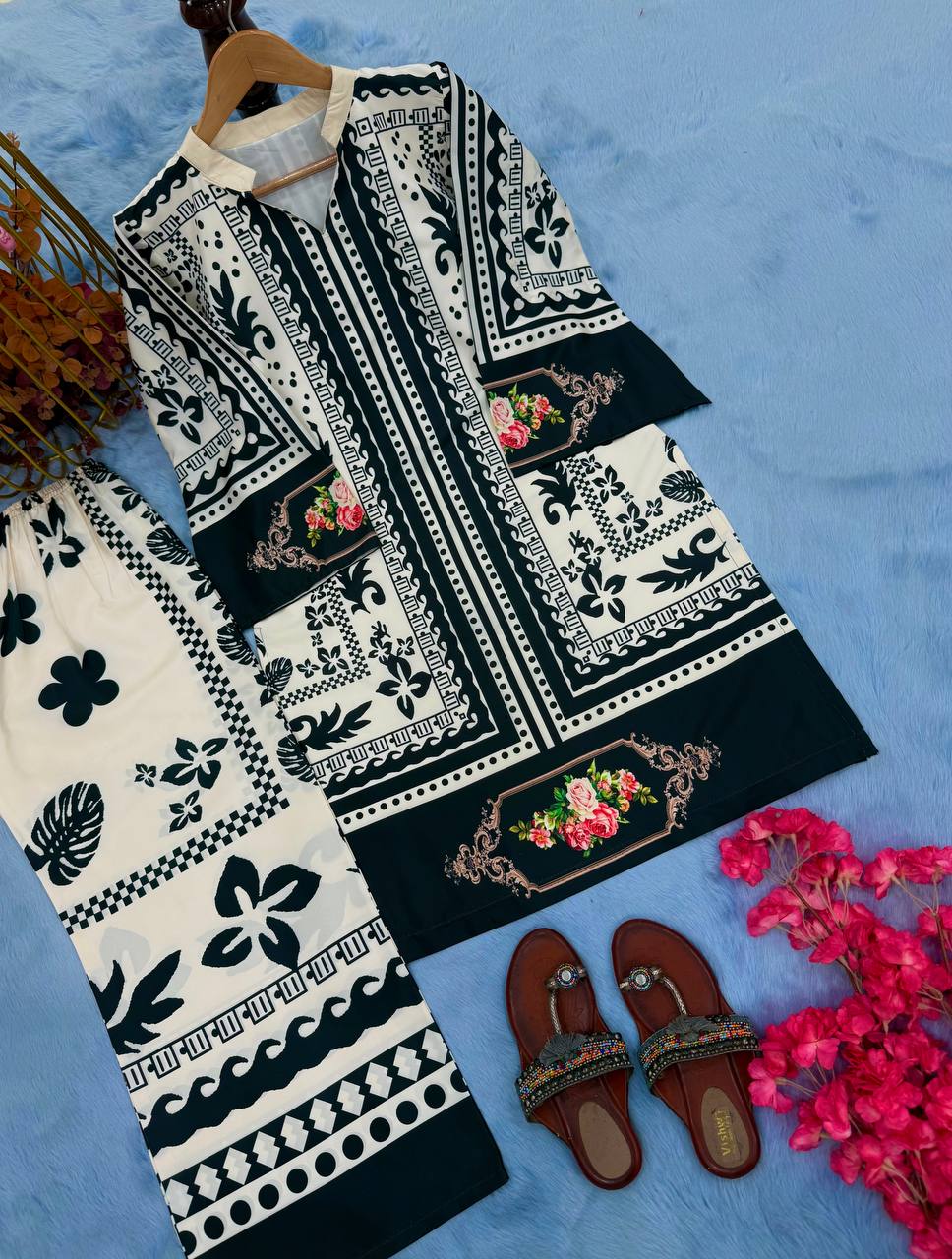 Designer Party Wear Look Co-ords Set  With Digital Print