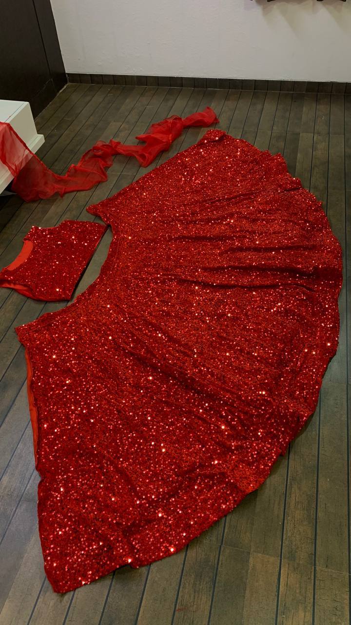 Party Wear Designer Lehenga Choli With Sequence Work All Over