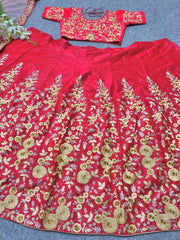 Party Wear Silk Lehenga Choli With Fancy Border Work