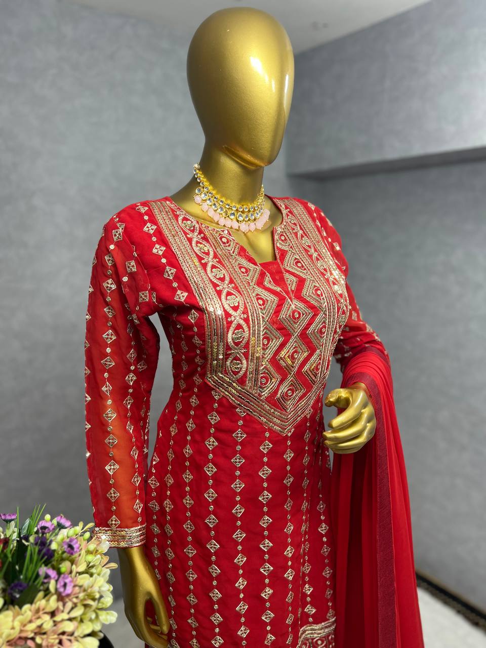 Party Wear Designer Top-Bottom And Beautiful Dupatta