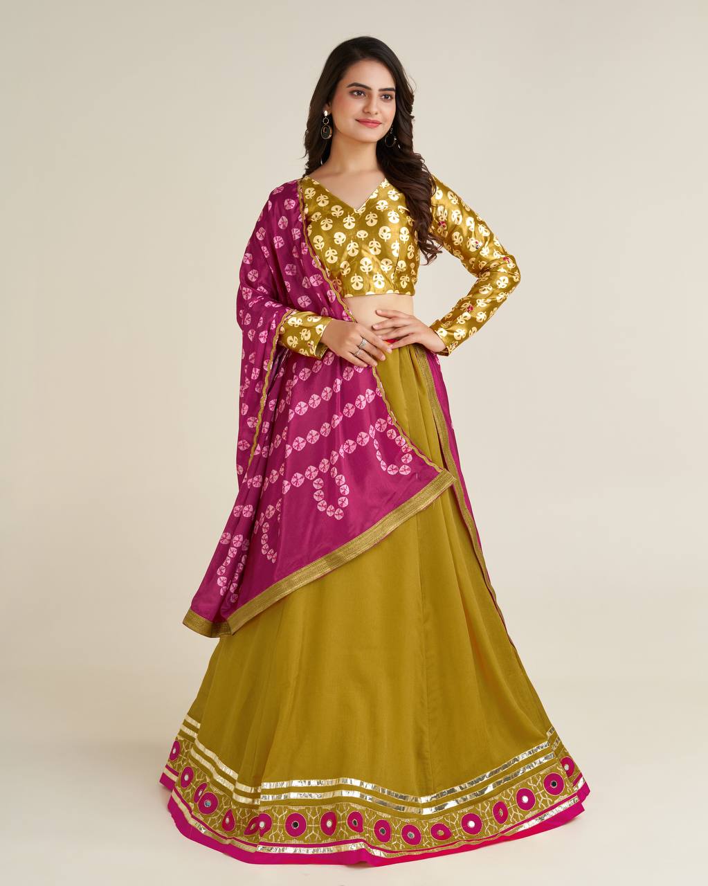 Designer Navratri Special Lehenga Choli With Thread & Real Mirror Work