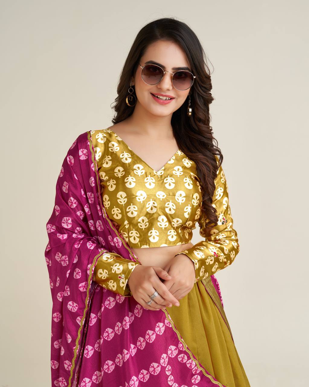Designer Navratri Special Lehenga Choli With Thread & Real Mirror Work