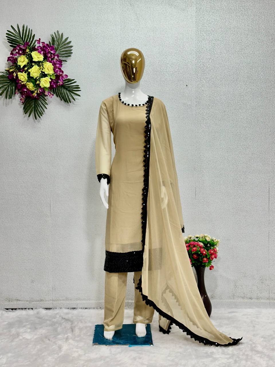 Beautiful Party Wear Top Pent And Dupatta
