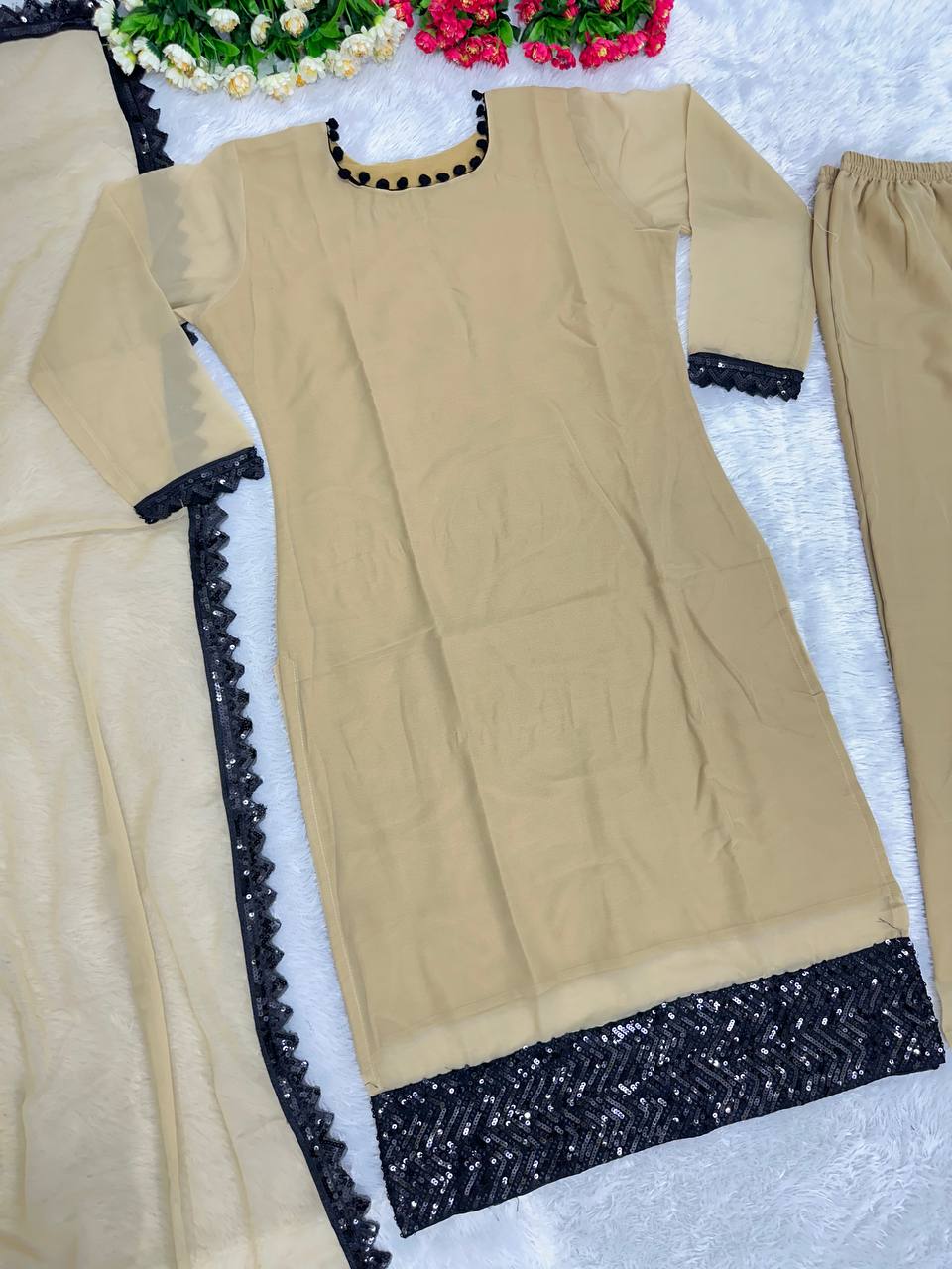 Beautiful Party Wear Top Pent And Dupatta