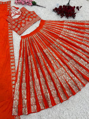 Beautiful Wedding Wear Lehenga Choli With Heavy Embroidery Sequence Work