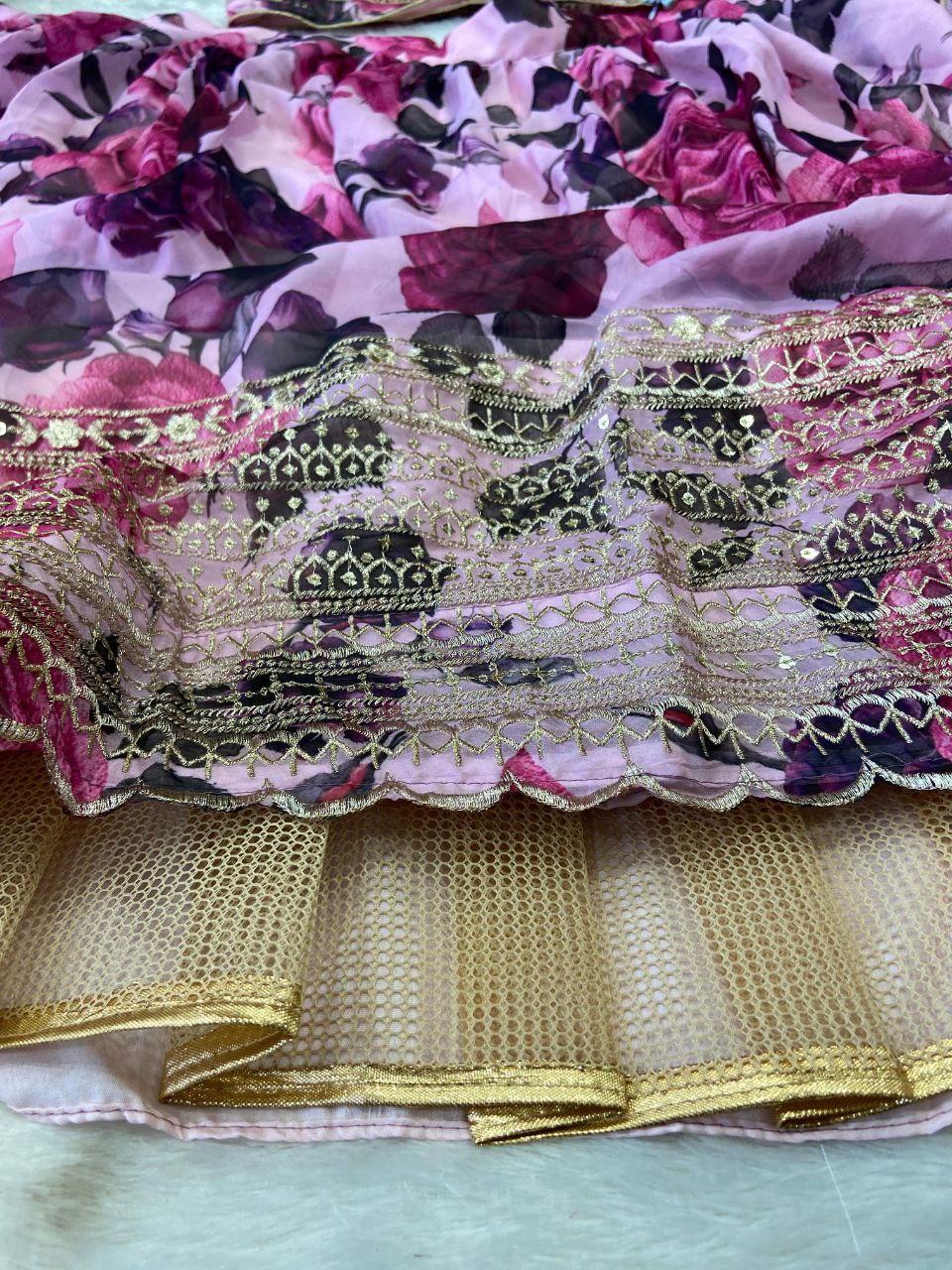 Party Wear Beautiful Lehenga Choli With Beautiful Zari Work