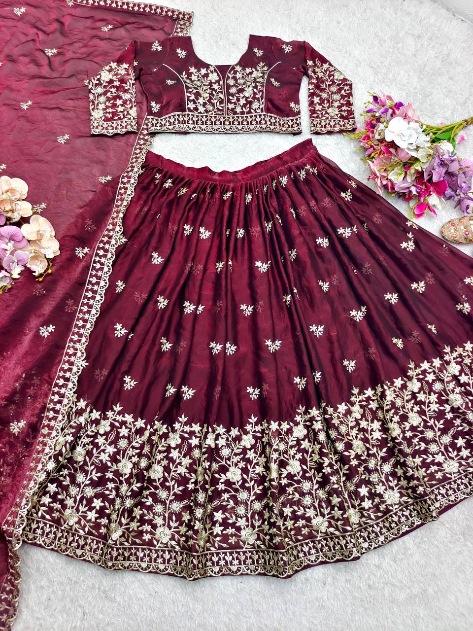 Party Wear Designer Lehenga Choli With Embroidery Sequence Work