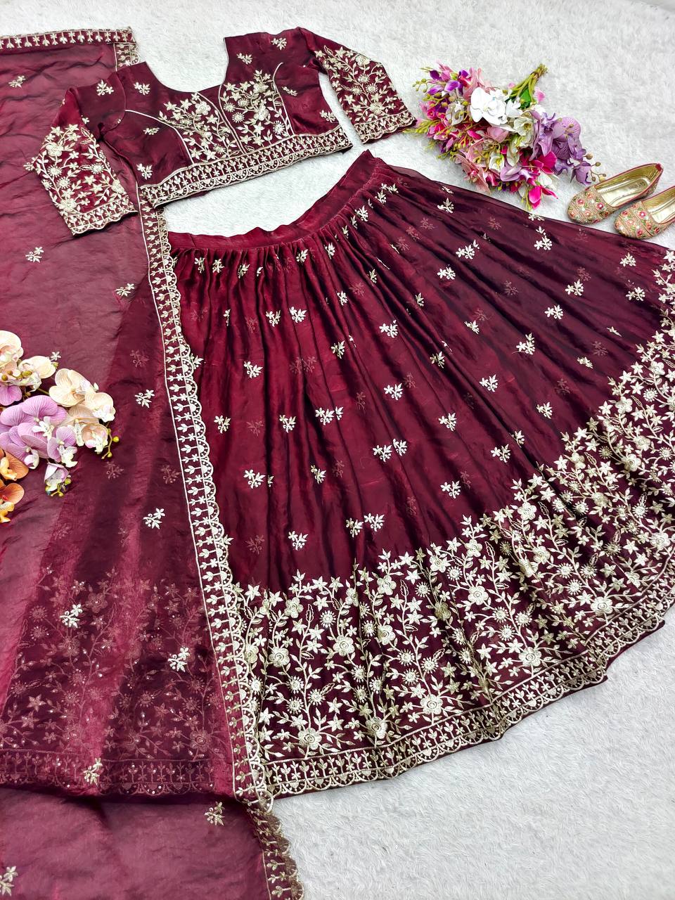 Party Wear Designer Lehenga Choli With Embroidery Sequence Work