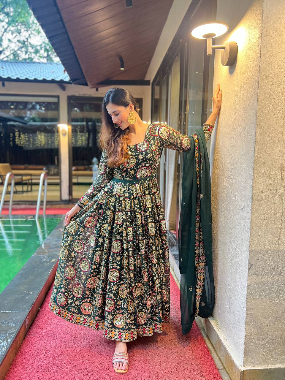 Designer Anarkali Gown Pent And Dupatta In New Fancy Style