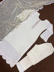 Beautiful Suit Set With Fancy Stitching Riveted Moti Work