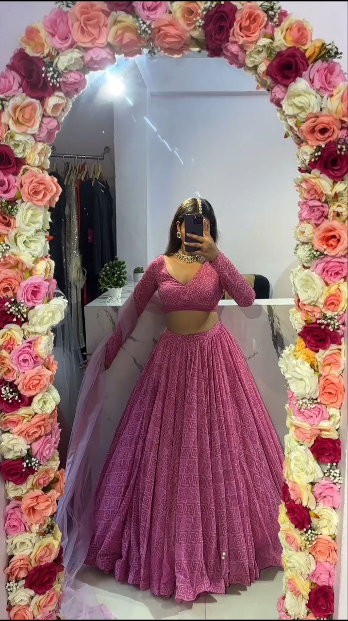 Party Wear Lehenga Choli With Beautiful Floral Print
