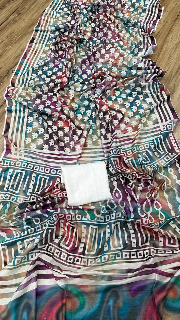 Designer Saree With Beautiful Digital Print