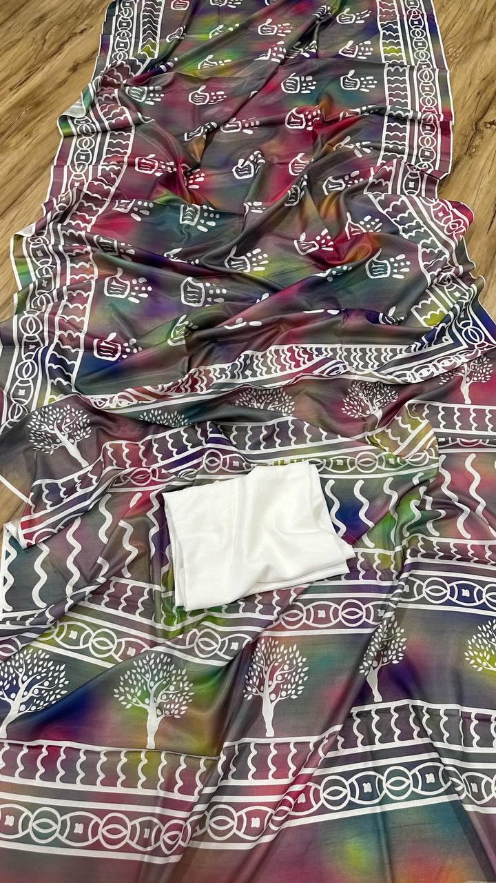 Designer Saree With Beautiful Digital Print