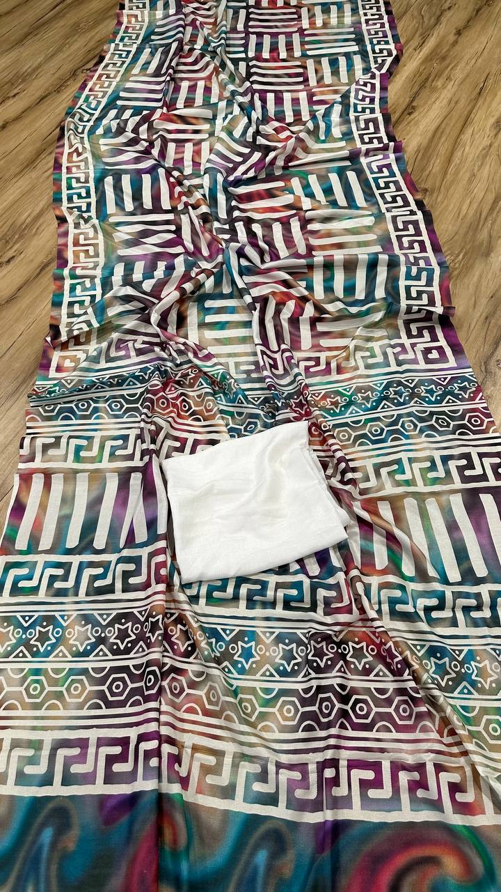 Designer Saree With Beautiful Digital Print