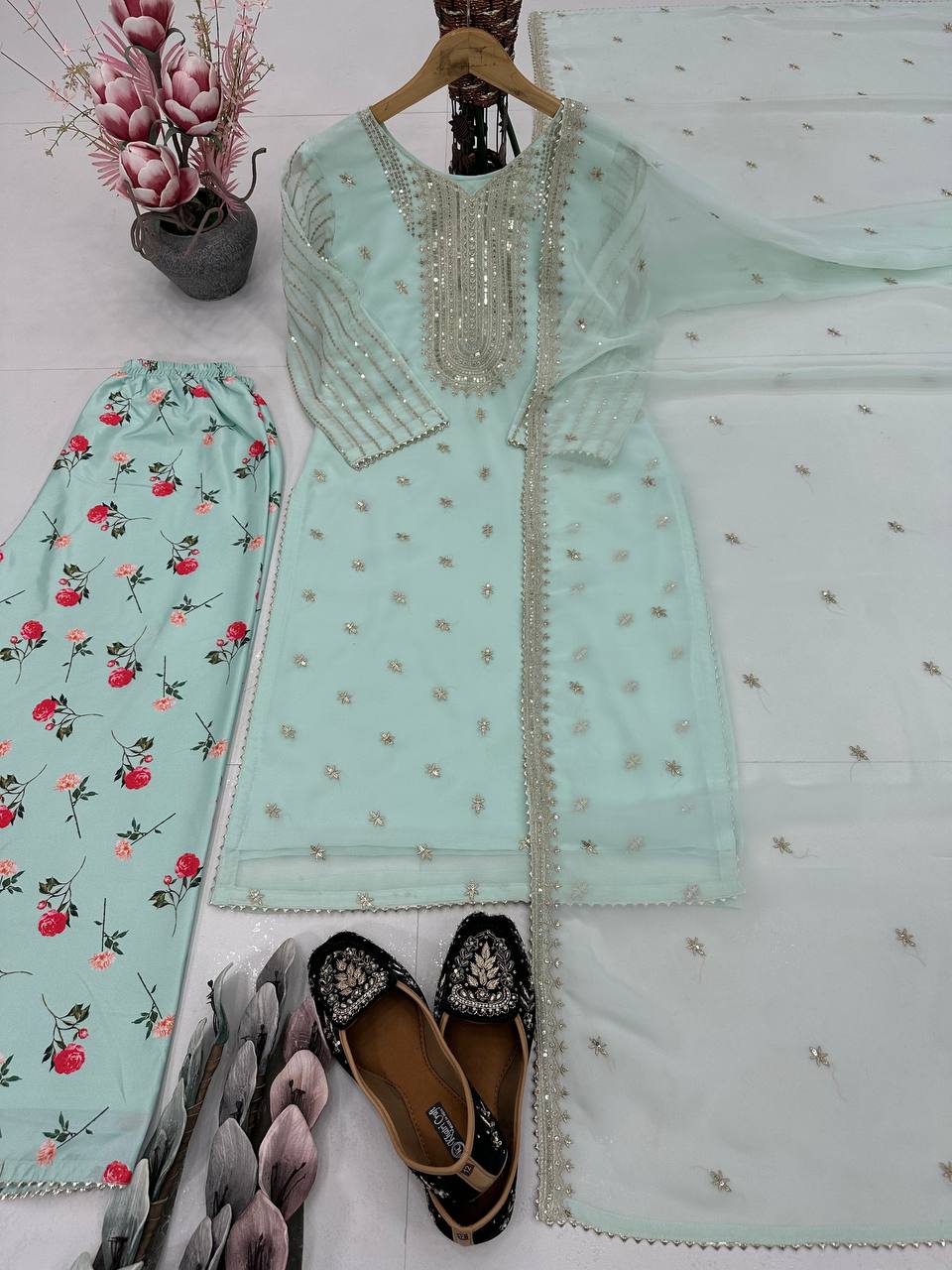 Party Wear Beautiful Top-Bottom And Fancy Dupatta