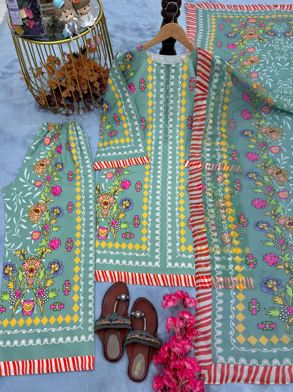 Designer Party Wear Look Co-ord Set With Digital Print