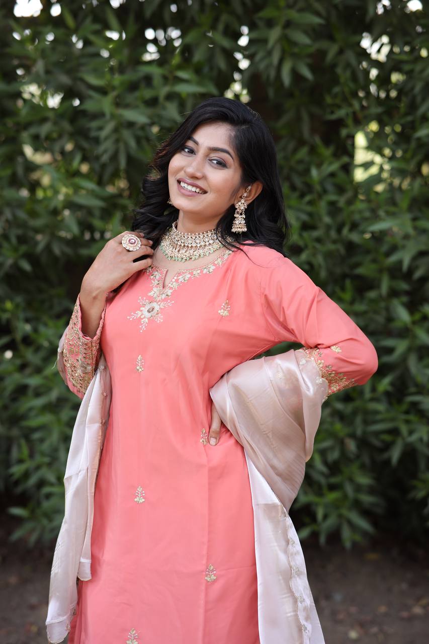 Party Wear Look Top-Bottom And Beautiful Dupatta