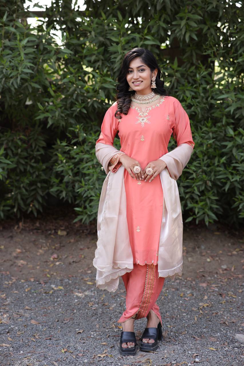 Party Wear Look Top-Bottom And Beautiful Dupatta