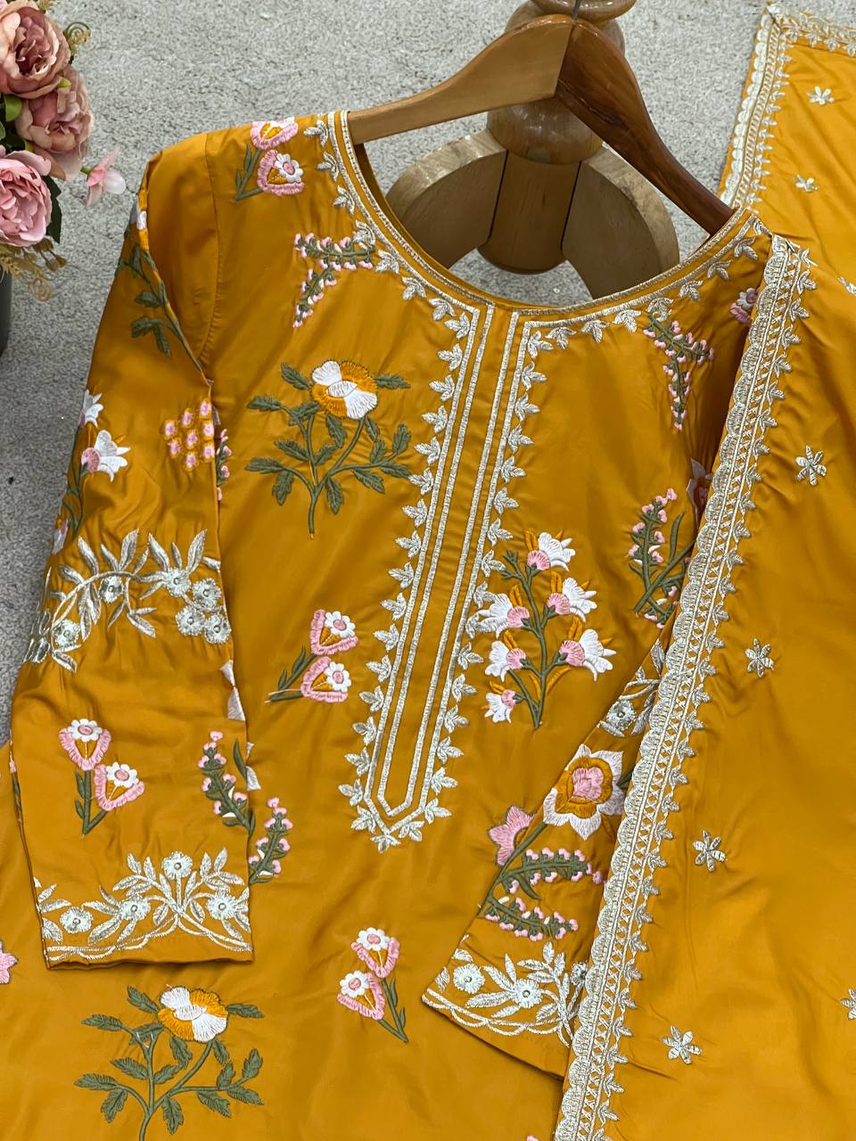 Designer Top-Bottom And Dupatta With Embroidery Sequence Work