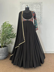 Designer Party Wear Look Anarkali Gown - Pent With Dupatta